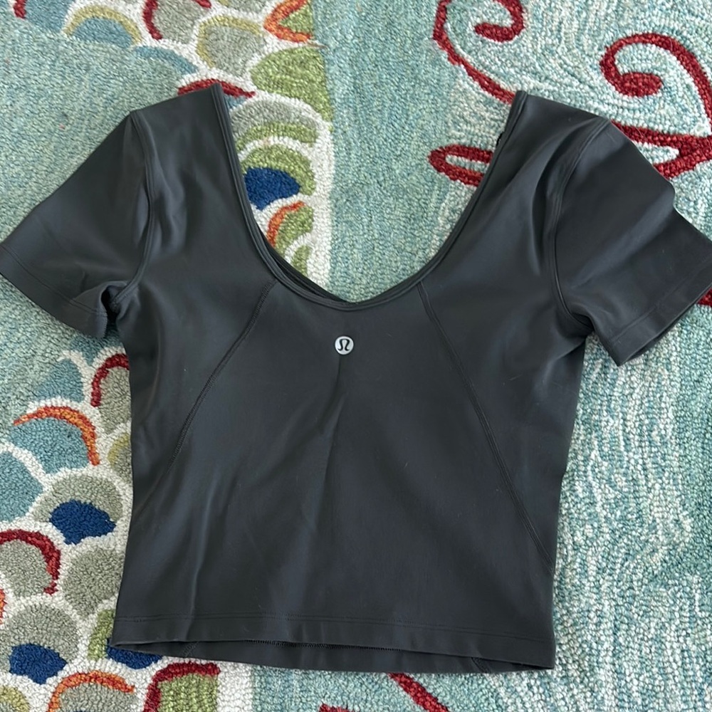 lululemon athletica Black Fitted Crop Bodysuit